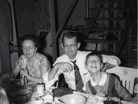 1957111001 Thanksgiving at Aunt Helen's House : Helen DeClerck,Angela Hagberg,Charles DePaepe II,Raymond Hagberg,Darrel Hagberg,Palmyra DeClerck