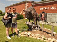 2013062066 Visit of Nikalas and Victoria Harrysson from Sweden - Deere Harvester - Buffalo Bill Museum - LeClaire IA