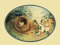 1880015004c 8x10 Nora Helen Bird Nest Painting