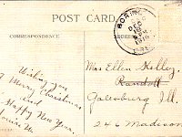 1916 12 16A Ellen Kelly Christmas Card - Front