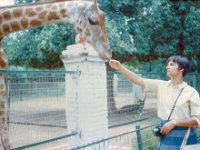 1965081105 Barb Mann feeding giraff at zoo -  Khartoum